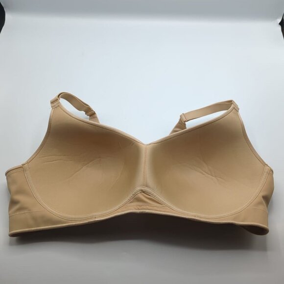 Cacique Lane Bryant 46C Balconette Bra Wireless Cafe Beige Backsmoother Lined - Picture 7 of 9